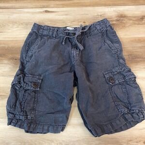 Lucky Brand Cargo Shorts Mens Size 30 Gray Cotton Drawstring Utility Pockets